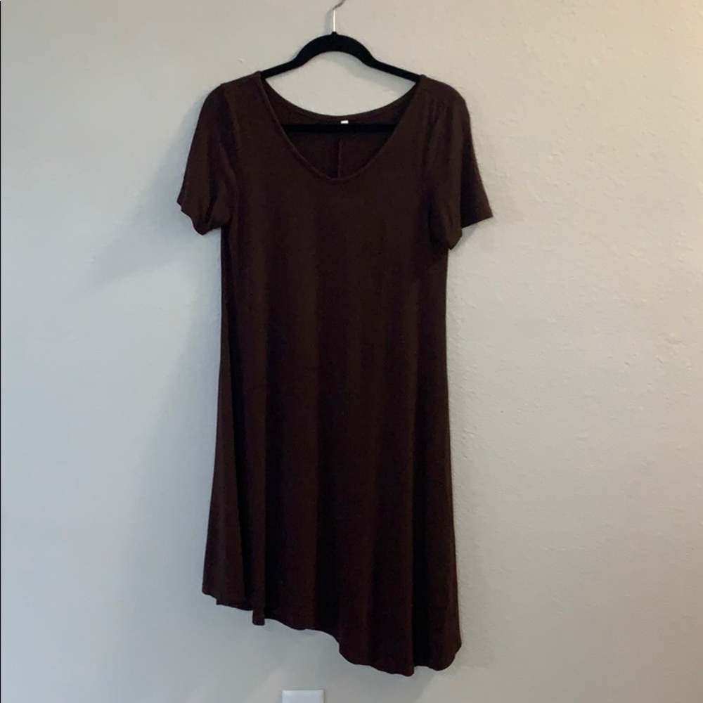 Asymmetrical jersey knit dress